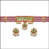 MAROON  CHOKER SET - JMA-023C - Click here to View more details about this Product